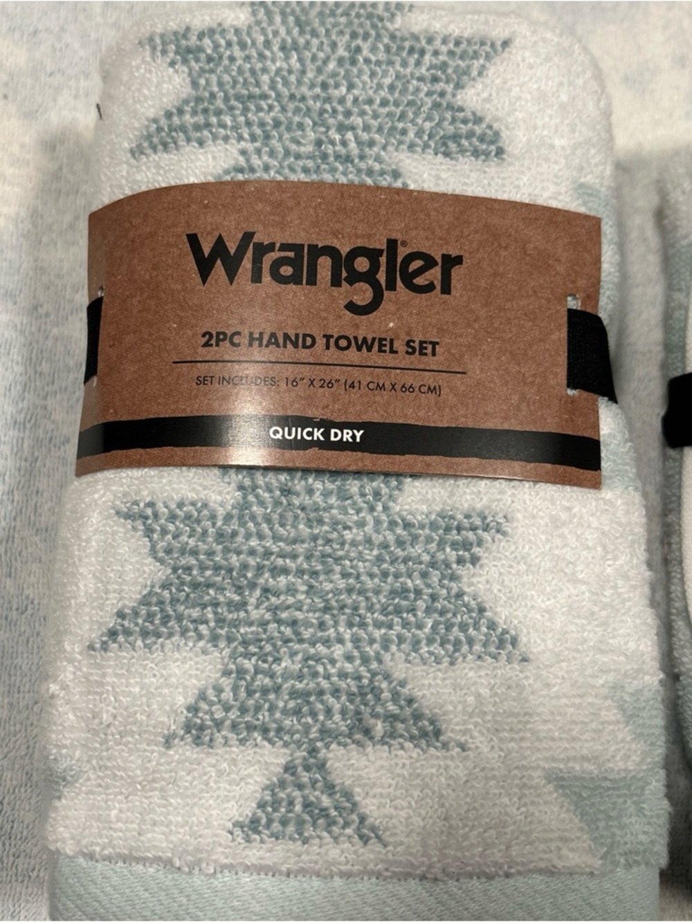 Wrangler Green & White Actec Hand Towel Set